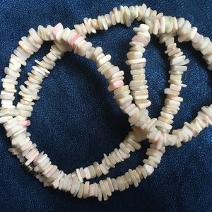 Square cut PUka shell necklace 25 "